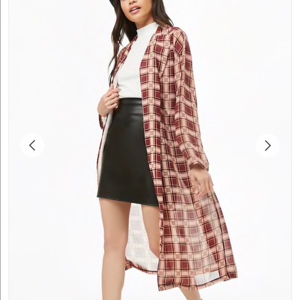 Plaid Chiffon Kimono